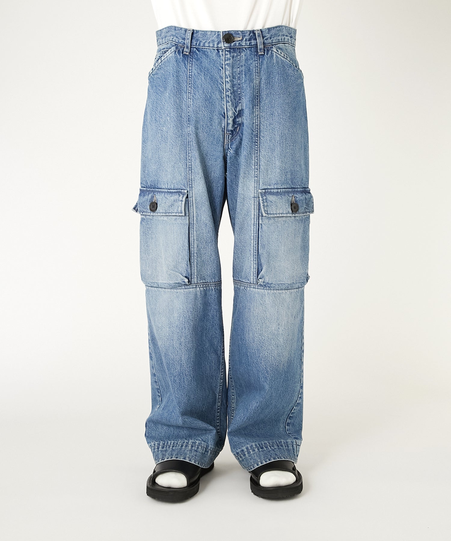 FLAP-POCKET DENIM PANTS