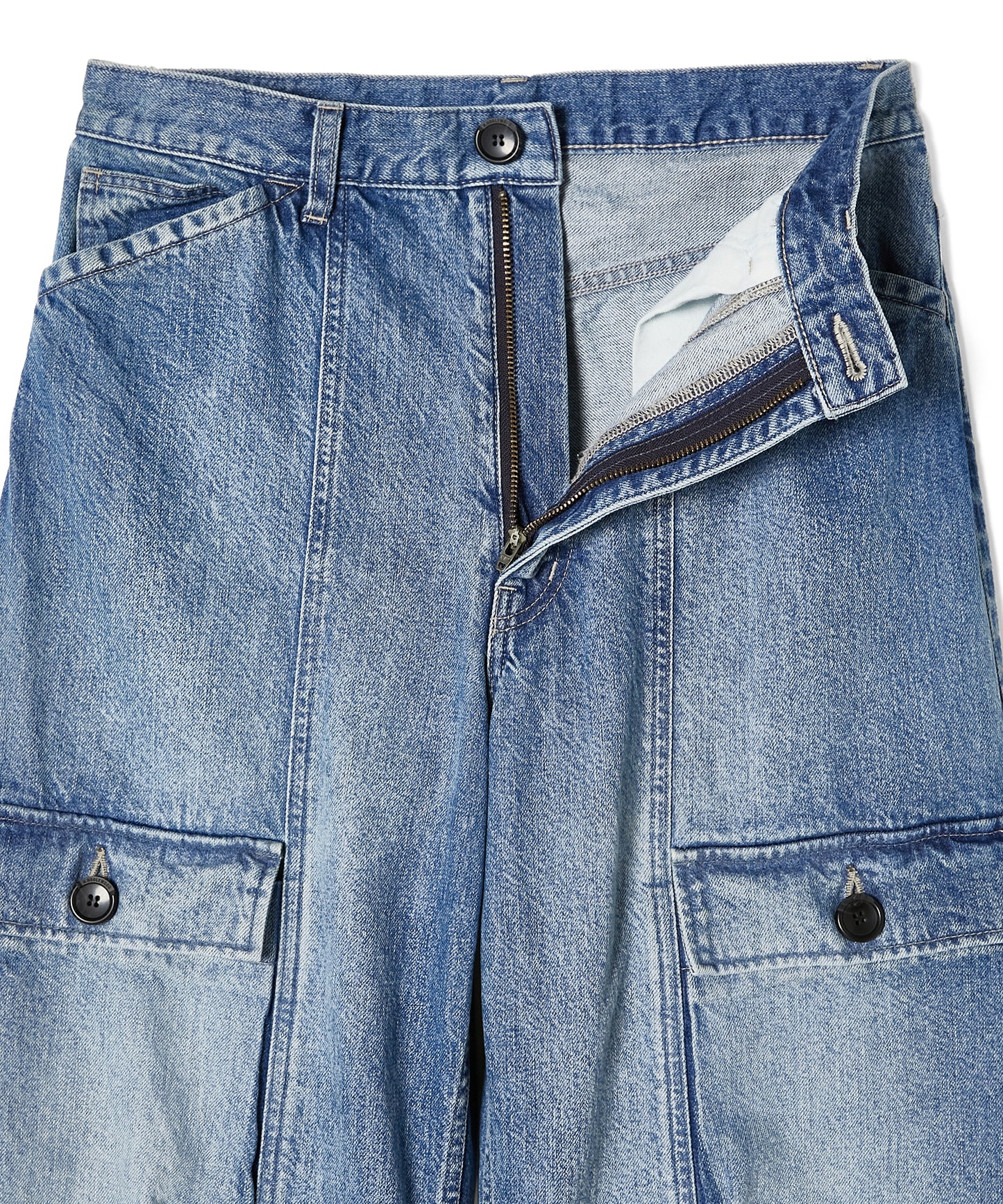 FLAP-POCKET DENIM PANTS