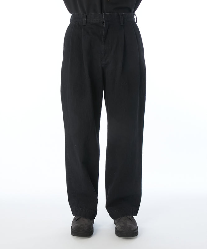 2TUCK DENIM TROUSERS