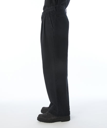 2TUCK DENIM TROUSERS