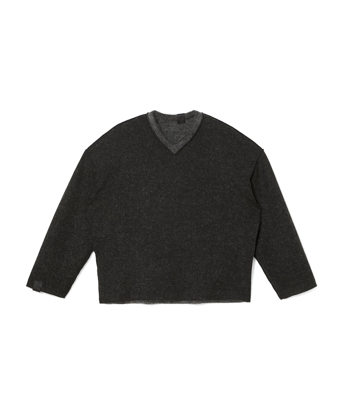 REVERSIBLE V-NECK KNIT PULLOVER