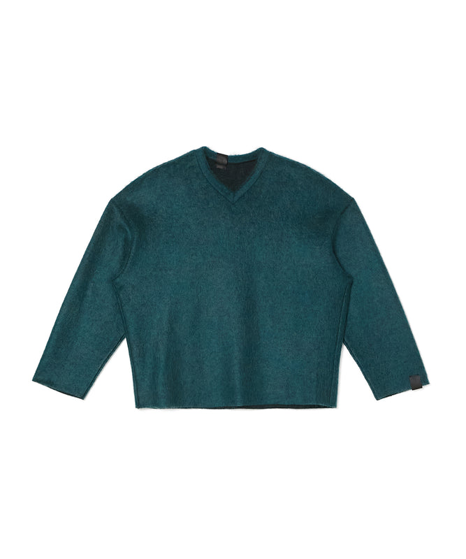 REVERSIBLE V-NECK KNIT PULLOVER